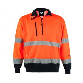 하프 집업 하이비즈 스웨트 셔츠 (오렌지)