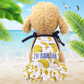 시원한 메쉬 강아지 여름옷 원피스 바나나 파인애플 딸기 XS-XXL (K)