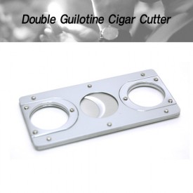 Double Guilotine Cigar Cutter 더블 길로틴 시가 커터기 메탈릭 실버 